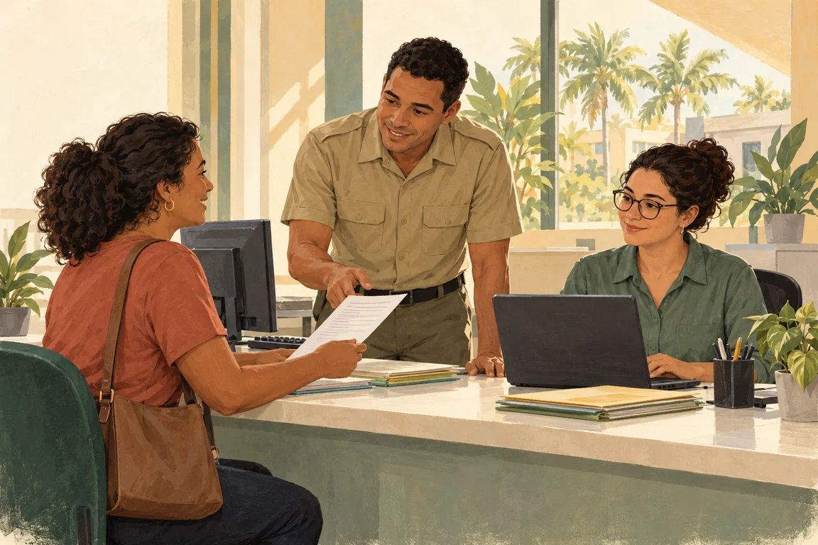 Atendimento administrativo fictício